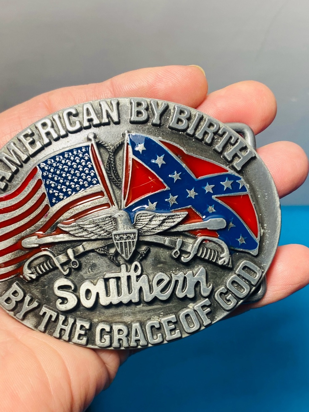 Patriotic Southern Belt Buckle By Grace Of God